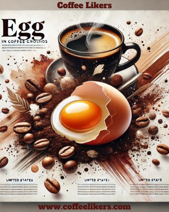 Egg in coffee grounds