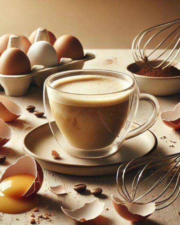 Coffee with eggshells