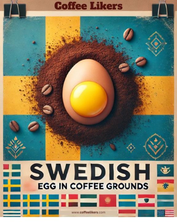 Egg in coffee ground