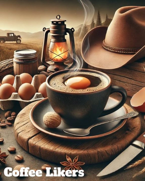 Cowboy coffee with egg