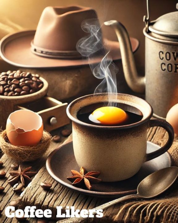 Cowboy coffee with egg