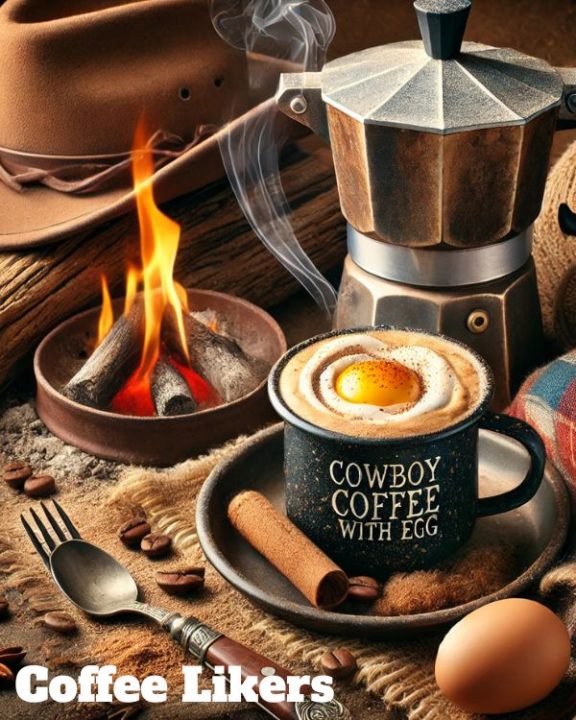 Cowboy coffee with egg