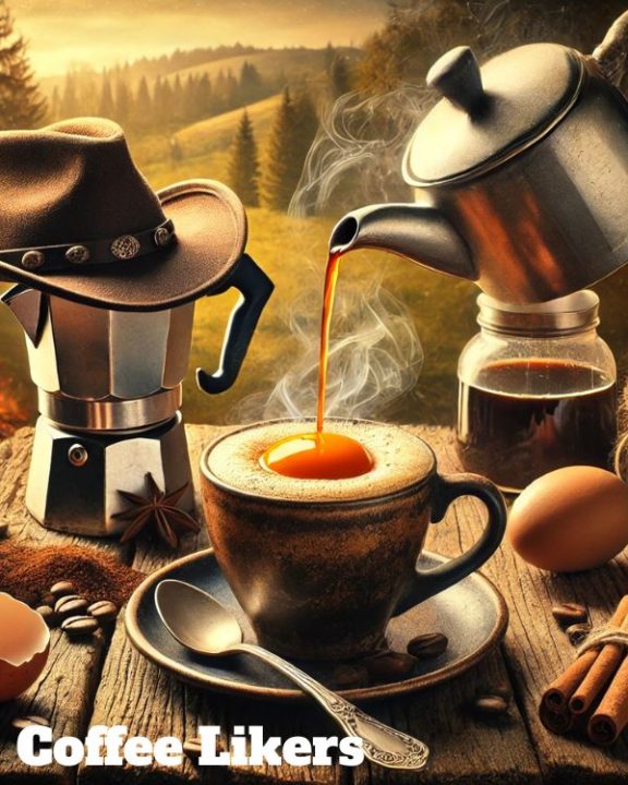 Cowboy coffee with egg